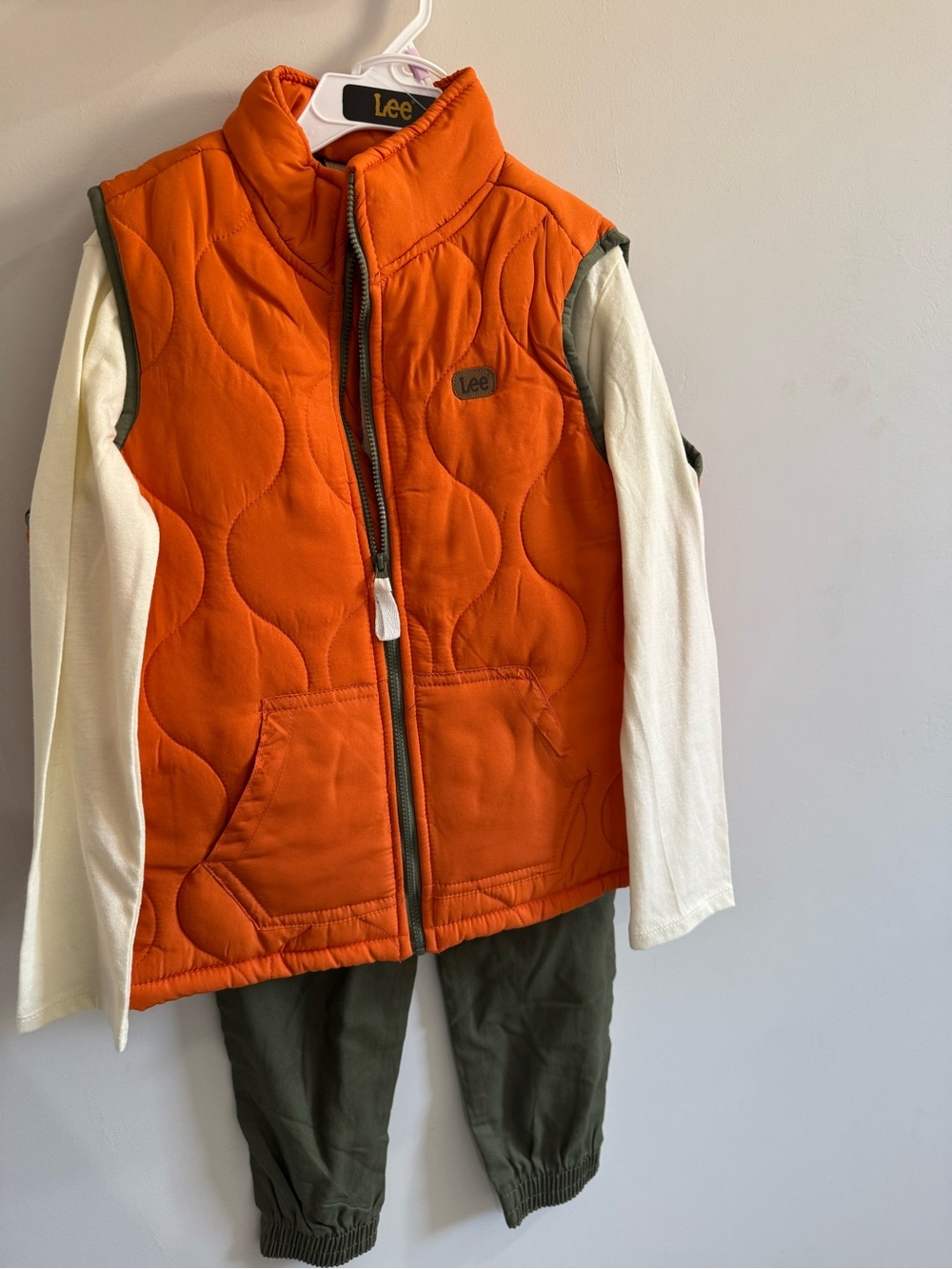 Lee Bright Orange Quilted Kids Vest